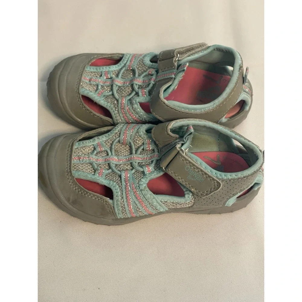 Oshkosh Girls Water Shoes Sandals Size 11 • Purple And Gray‎ •bin3